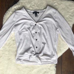 Cropped ribbed shirt